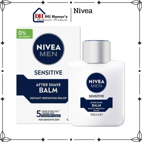 Kem Dưỡng Sau Cạo Râu NIVEA MEN Sensitive After Shave Balm 100ml - Dưỡng ẩm, Làm Dịu Da Nhạy Cảm Sau Khi Cạo Râu