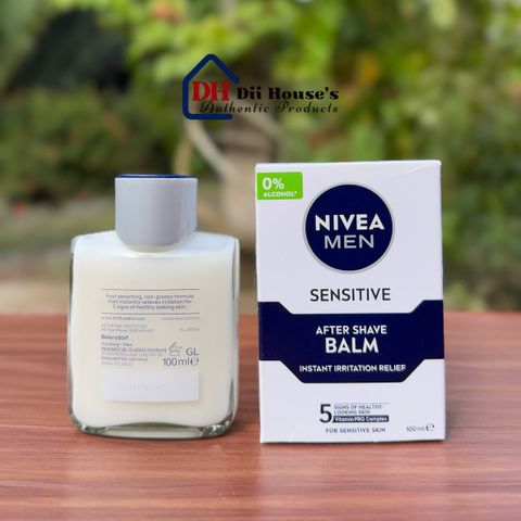 Kem Dưỡng Sau Cạo Râu NIVEA MEN Sensitive After Shave Balm 100ml - Dưỡng ẩm, Làm Dịu Da Nhạy Cảm Sau Khi Cạo Râu
