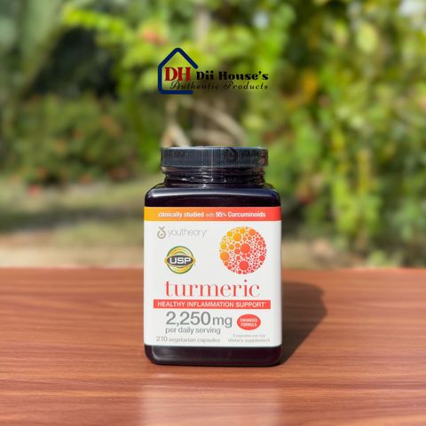 Viên tinh chất nghệ Youtheory Turmeric 2.250mg lọ 210 viên hàng Mỹ.