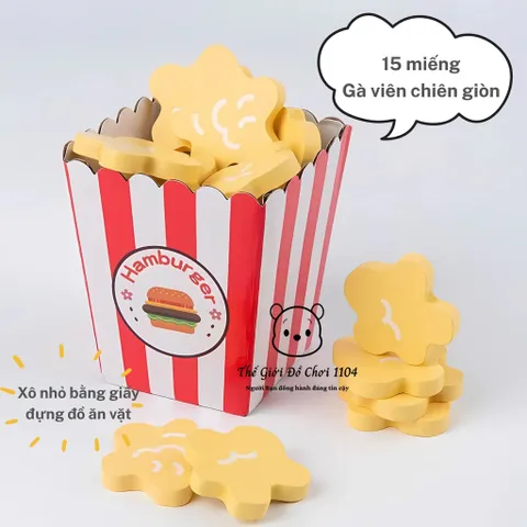 Bộ đồ chơi hamburger bằng gỗ cao cấp mô phỏng thức ăn nhanh, dành cho bé 3 tuổi trở lên