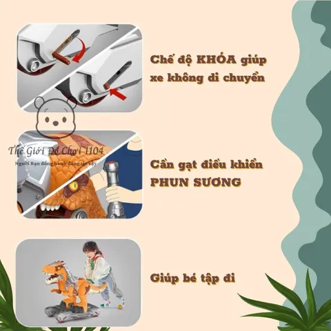 Xe Chòi Chân Khủng Long, Có Nhạc Đèn, Hiệu Ứng Phun Sương, Giúp Bé Giữ Thăng Bằng, Cho Bé 6 tuổi 364602