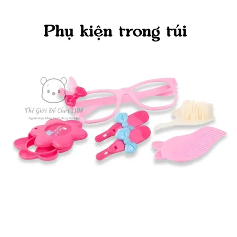 Túi Xách Công Chúa Thời Trang Cho Bé Kèm Bộ Trang Điểm Mini Đèn LED - Đồ Chơi Phát Triển Sáng Tạo Cho Bé Gái
