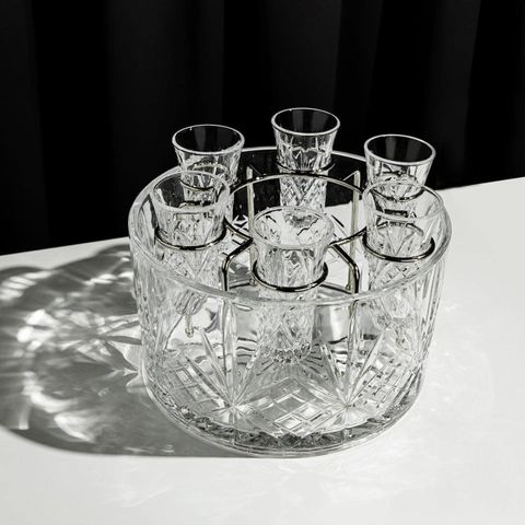 Bộ Ly Vodka Pha Lê Killarney Crystal - 6 Ly 59ml Kèm Âu Ủ Đá, Quà Tặng Độc Đáo Cho Dịp Đặc Biệt
