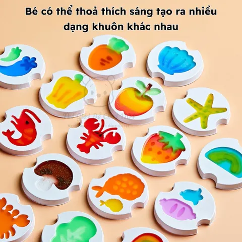 Đồ Chơi Bộ Lẩu Tạo Hình 3D Dưới Nước DIY Nhiều Khuôn Màu An Toàn Phát Triển Sáng Tạo Cho Bé
