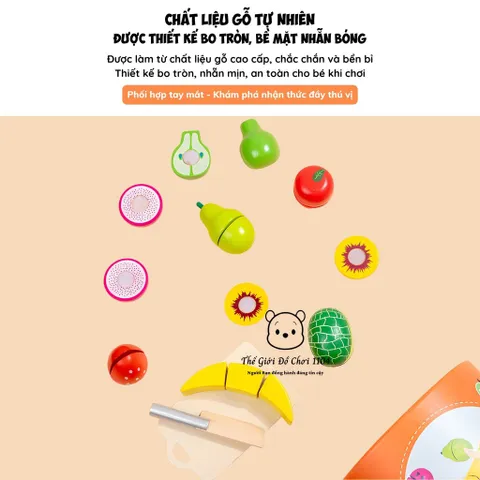 Đồ Chơi Cắt Rau Củ Quả Bằng Gỗ - Giúp Bé Phát Triển Tư Duy Và Kỹ Năng Khéo Léo