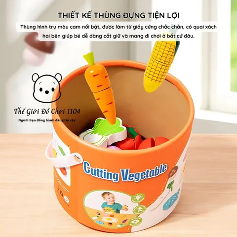 Đồ Chơi Cắt Rau Củ Quả Bằng Gỗ - Giúp Bé Phát Triển Tư Duy Và Kỹ Năng Khéo Léo