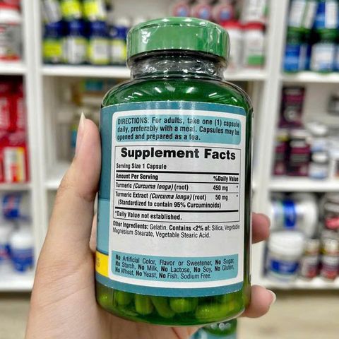 Viên nghệ Puritan’s Pride Turmeric Curcumin 500mg 180 viên