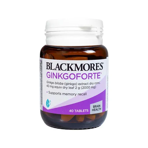 Viên uống Blackmores Ginkgoforte hỗ trợ trí não, cải thiện trí nhớ - 40 viên bổ não, tăng cường tuần hoàn máu và sức khỏe nhận thức