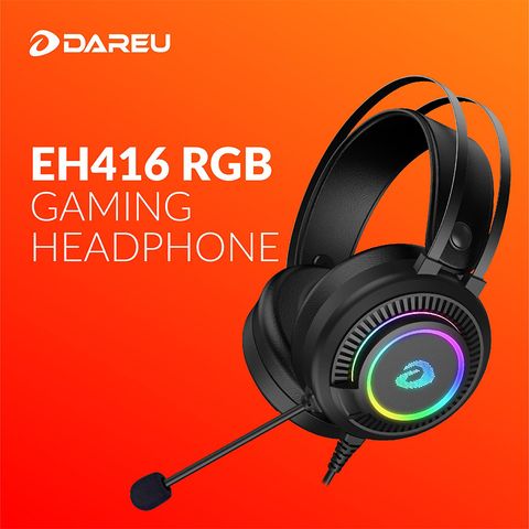 Tai Nghe Chụp Tai Gaming DareU EH416 - Âm Thanh Giả Lập 7.1 Có LED RGB, Micro Điều Chỉnh Dành Cho Game Thủ, Tương Thích Máy Tính PC Và Laptop