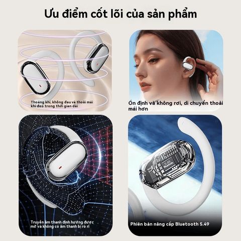 Tai Nghe Bluetooth OWS Không Dây Nhét Tai V5.4 - Âm Thanh HIFI, ENC, Thời Gian Sạc 30 Phút, 60 Giờ Sử Dụng, Chiếc Tai Nghe Hoàn Hảo Cho Mọi Lịch Trình
