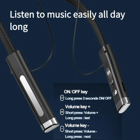 Tai Nghe Bluetooth V5.3 Không Dây Treo Cổ - Tai Nghe Thể Thao Có Mic, Âm Thanh Chất Lượng Cao, Thiết Kế Hiện Đại, Lý Tưởng Cho Tập Luyện