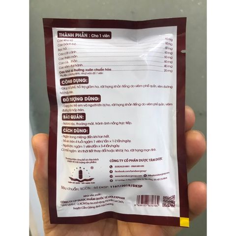 Viên Ngậm Ong Nâu Tâm Dược - Giảm Ho, Khàn Tiếng, Rát Họng, Bổ Phế Tự Nhiên (Bọc 6 Viên)