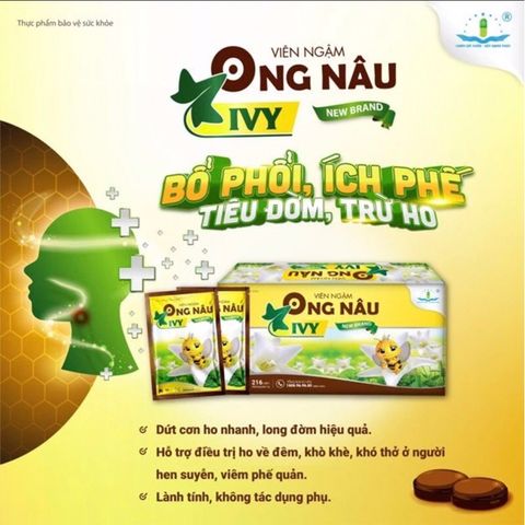 Viên Ngậm Ong Nâu Tâm Dược - Giảm Ho, Khàn Tiếng, Rát Họng, Bổ Phế Tự Nhiên (Bọc 6 Viên)