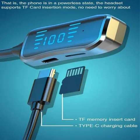 Tai Nghe Không Dây Thể Thao Treo Cổ Bluetooth V5.3 - Âm Thanh Stereo Pin 30Giờ, Màn Hình LED, Chống Nước, Thích Hợp Tập Luyện