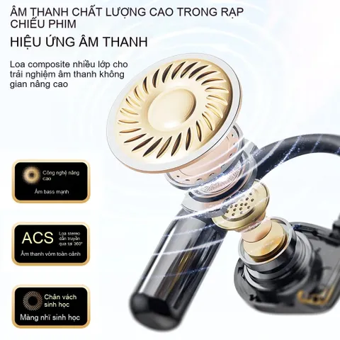 Tai nghe OWS Bluetooth V5.4 Không Dây LED Hiển Thị - Tai Nghe Giảm Tiếng Ồn Chất Lượng Cao Dành Cho Âm Nhạc và Game