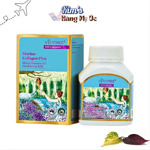 Viên Uống Vitatree Marine Collagen Plus 100 Viên - Hỗ Trợ Làm Đẹp Da, Giảm Nếp Nhăn, Cho Tóc và Móng Khỏe Mạnh