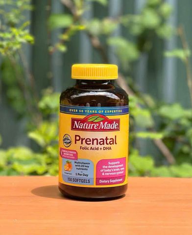 Vitamin Tổng Hợp Dành Cho Mẹ Bầu Nature Made Prenatal Multi DHA 150 Viên - Hỗ Trợ Phát Triển Trí Não Thai Nhi, Bổ Sung Axit Folic và DHA