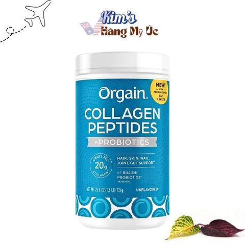 Bột Collagen Thủy Phân Orgain Collagen Peptides + Probiotics Hỗ Trợ Da Tóc Khớp Sức Khỏe 726g Mỹ