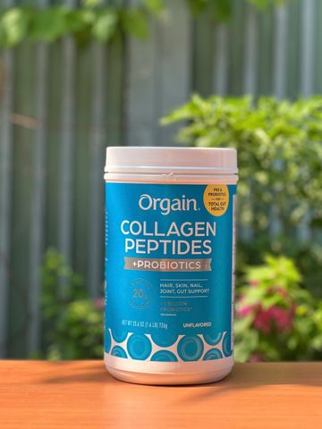 Bột Collagen Thủy Phân Orgain Collagen Peptides + Probiotics Hỗ Trợ Da Tóc Khớp Sức Khỏe 726g Mỹ