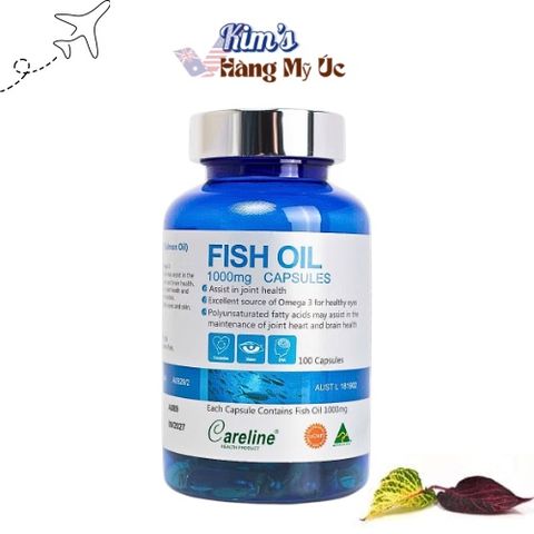 Dầu Cá Ω3 Careline 1000mg Hỗ Trợ Trí Não, Thị Lực, Sức Khỏe Tim Mạch - 100 Viên Viên Uống Gốc Tự Nhiên