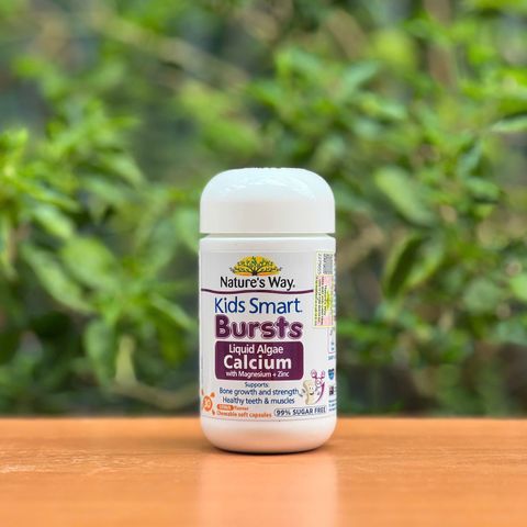 Viên uống bổ sung canxi Nature's Way Burst Calcium + Magnesium + Zinc cho trẻ - Giúp xương răng chắc khỏe, phòng còi xương (30 viên)