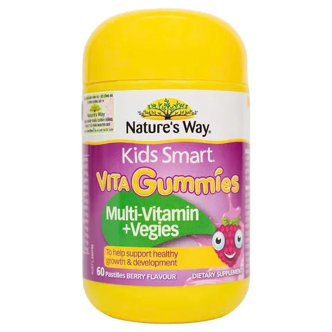 Viên nhai Kids Smart Nature's Way Vita Gummies Multi-Vitamin 60 viên - Bổ sung vitamin, hỗ trợ sức khỏe cho trẻ từ 2 tuổi trở lên
