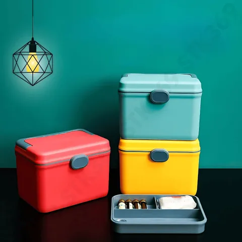 Hộp Đựng Đa Năng Di Động Dung Tích Lớn 21x15.5x15.5 cm - Lý Tưởng Cho Gia Đình, Văn Phòng, Du Lịch - Màu Đỏ Bền Đẹp, Tiện lợi