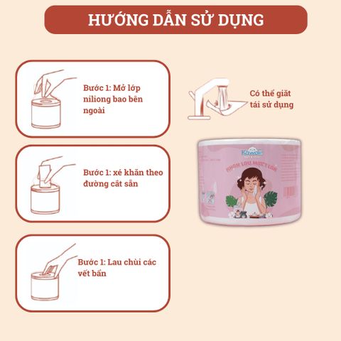 Khăn Mặt Dùng 1 Lần Kawaii 80 Tờ 20x20cm - Khăn Tẩy Trang Mềm Mịn, Làm Sạch Sâu, Phù Hợp Da Nhạy Cảm