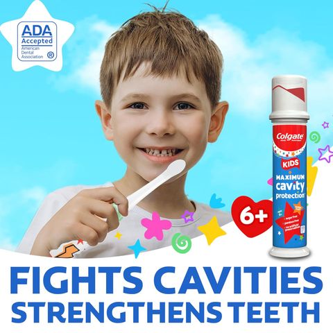 (có bill nhập) Kem đánh răng cho bé Colgate Kids Maximum Cavity Protection Pump Toothpaste.