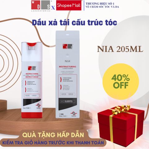 Dầu Xả Tái Cấu Trúc NIA 205ml - Ds Laboratories Giúp Sửa Chữa Tóc Hư Tổn, Giữ Ẩm và Bóng Mượt Cho Tóc Mềm Mại