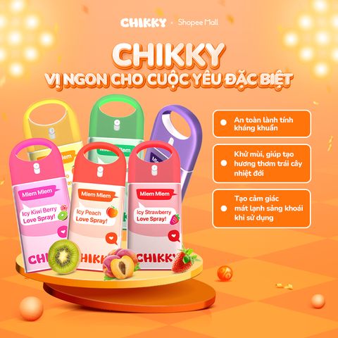 Xịt thơm vùng kín Chikky 20ml - Hương trái cây tươi mát, khử mùi hiệu quả, an toàn cho mọi loại da