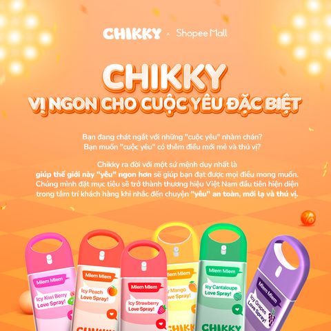 Xịt thơm vùng kín Chikky 20ml - Hương trái cây tươi mát, khử mùi hiệu quả, an toàn cho mọi loại da