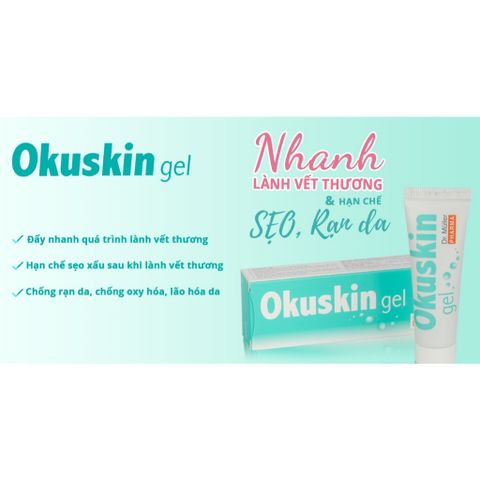 Gel Bôi Vết Thương Okuskin - Hỗ Trợ Làm Lành Nhanh Các Vết Thương Hở, Hạn Chế Sẹo, 10g & 30g - Sản Phẩm Chăm Sóc Da Từ Dr Muller Pharma