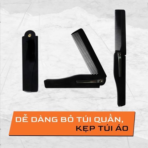 Lược gấp gọn Menitems - Lược tạo kiểu tóc bỏ túi tiện lợi cho phái mạnh, chải tóc dễ dàng, phù hợp cho sáp vuốt tóc