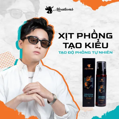 Xịt Phồng Tạo Kiểu Tóc Menitems 100ML - Tạo Độ Phồng Tự Nhiên, Giữ Nếp Đỉnh Cao, Không Gây Bết Tóc, Dành Cho Tóc Mỏng, Thưa