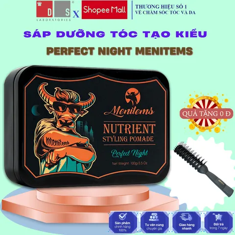 Sáp Vuốt Tóc MENITEMS Perfect Night - Giữ Nếp Tự Nhiên Lên Đến 10H - Tạo Kiểu Tóc Bóng Mượt, Dưỡng Ẩm Hiệu Quả