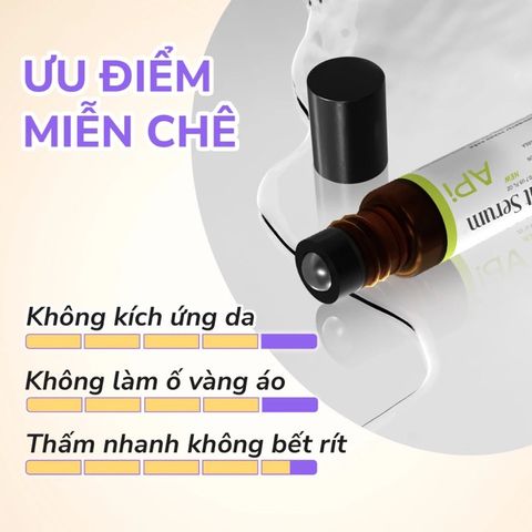 Lăn Nách APi 10ml - Khử Mùi Hôi Nách 72h, Giảm Thâm, Làm Trắng Da - Serum Chống Vi Khuẩn, Sản Phẩm Chăm Sóc Cá Nhân