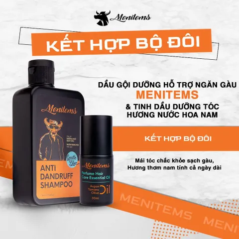 Dầu Gội Ngăn Gàu Menitems - Dưỡng Tóc, Giảm Ngứa, Giúp Mọc Tóc, Tinh Dầu Bưởi, Hương Nước Hoa Nam Tính, Chăm Sóc Tóc Nam