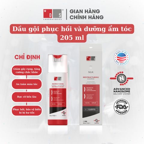 Dầu Gội Tái Cấu Trúc NIA 205ml - Điều Trị Rụng Tóc, Kiểm Soát Dầu, Cung Cấp Dưỡng Chất Tóc Khỏe Đẹp - DS Laboratories