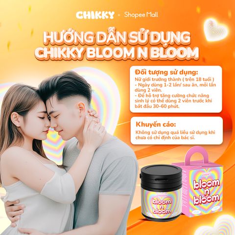 Thực Phẩm Sức Khỏe Dành Cho Nữ BLOOM N BLOOM CHIKKY - Hỗ Trợ Cân Bằng Nội Tiết Tố, Tăng Cường Sức Khỏe và Tiết Dịch Tự Nhiên