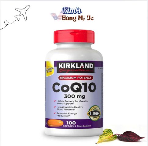 Viên uống Kirkland Signature CoQ10 300mg - Hỗ trợ Tim Mạch, Huyết Áp, Thần Kinh và Cơ Bắp - Hộp 100 Viên Mỹ