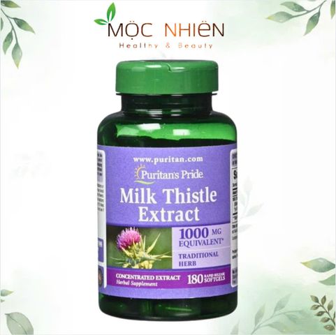 Viên uống bổ gan thải độc Puritan’s Pride 180 viên - Chiết xuất kế sữa hỗ trợ chức năng gan, bảo vệ tế bào gan khỏi tổn thương