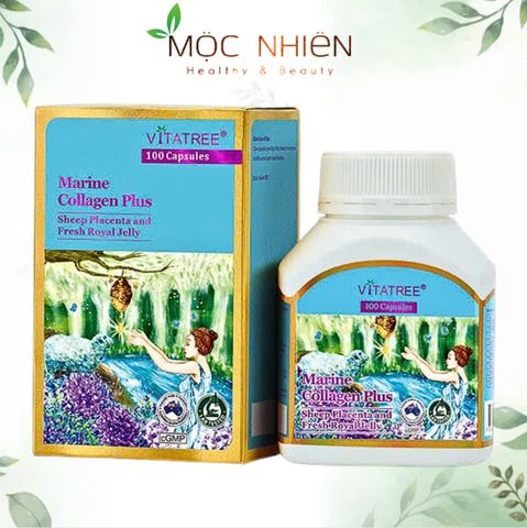Viên Uống Vitatree Marine Collagen Plus 100 Viên - Giúp Đẹp Da, Tóc, Móng - Hỗ Trợ Lão Hóa, Tăng Cường Sức Khỏe Phụ Nữ