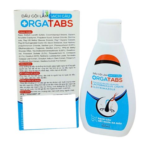 Dầu Gội Chống Gàu Orgatabs 100ml - Công Nghệ Lên Men Lợi Khuẩn Giúp Giảm Ngứa Da Đầu, Dưỡng Tóc Khỏe Mạnh
