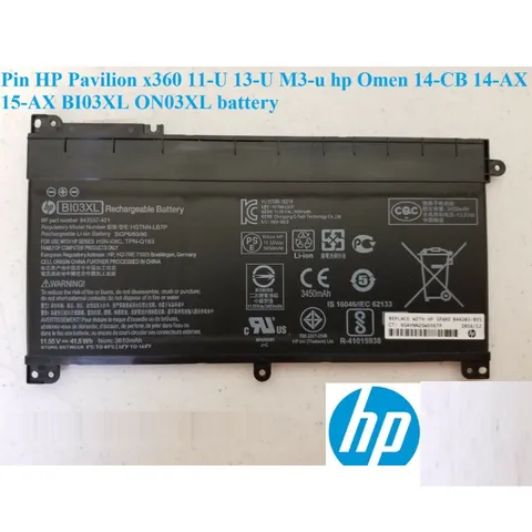 Pin Zin HP Pavilion x360 11-U 13-U M3-u Omen 15-AX BI03XL ON03XL - Pin Laptop Li-ion 3 Cell, Bảo Hành 6 Tháng