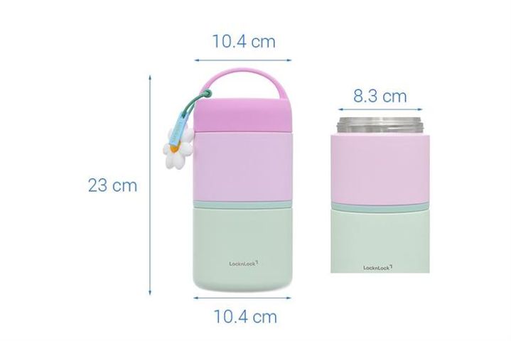 Hộp Cơm Giữ Nhiệt Inox LocknLock LHC8055VOL 2025 - Hộp Đựng Bữa Trưa Vacuum 330ml & 520ml - Màu Tím Chính Hãng