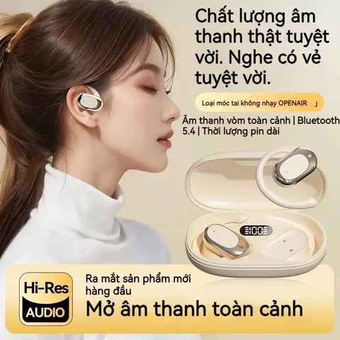 Tai nghe không dây GT735 OWS Bluetooth 5.4 chống nước - Tai nghe thể thao âm thanh HiFi, micrô tích hợp chống ồn, điều khiển cảm ứng