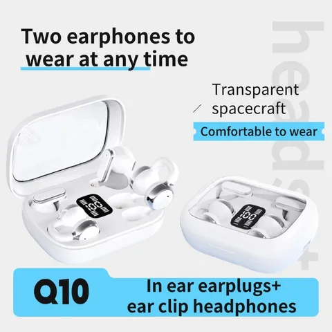 Tai Nghe Không Dây Kép Q10 - True TWS Thời Trang, Âm Thanh Hifi, Chống Nước IPX5, Phù Hợp Thể Thao và Chơi Game
