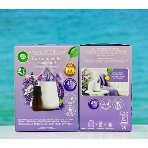 Máy khuếch tán tinh dầu Air Wick hương Oải Hương Lavendel - Giải pháp thư giãn cho không gian sống tươi mát, an toàn cho sức khỏe.