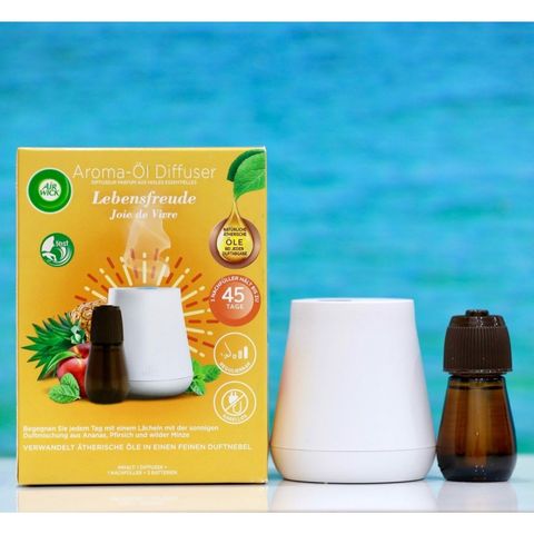 Máy Khuếch Tán Tinh Dầu Air Wick - Hương Dứa Đào Bạc Hà Tự Nhiên, Thiết Kế Sang Trọng, Sử Dụng Dễ Dàng, Thư Giãn 45 Ngày